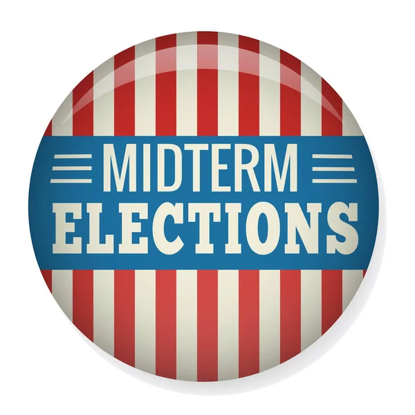 Retro Midterm Elections Vote or Election Pin Button / Badge — Stock Vector