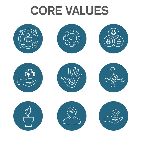 Core Values with Social Responsibility Image - Business Ethics a — Stock Vector