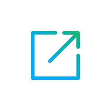 Dış bağlantı simgesiyle ok ve kare bir siteden ayrılmadan göstermek için