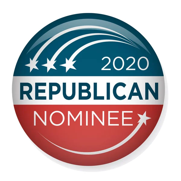 Pulsante o distintivo elettorale della campagna elettorale 2020 con stelle patriottiche — Vettoriale Stock