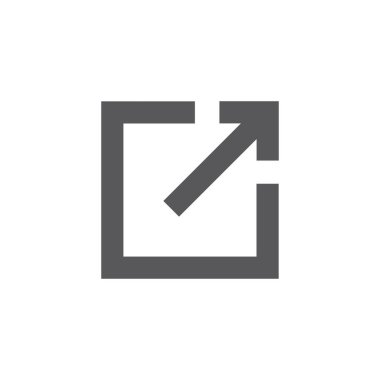 Dış bağlantı simgesiyle ok ve kare bir siteden ayrılmadan göstermek için