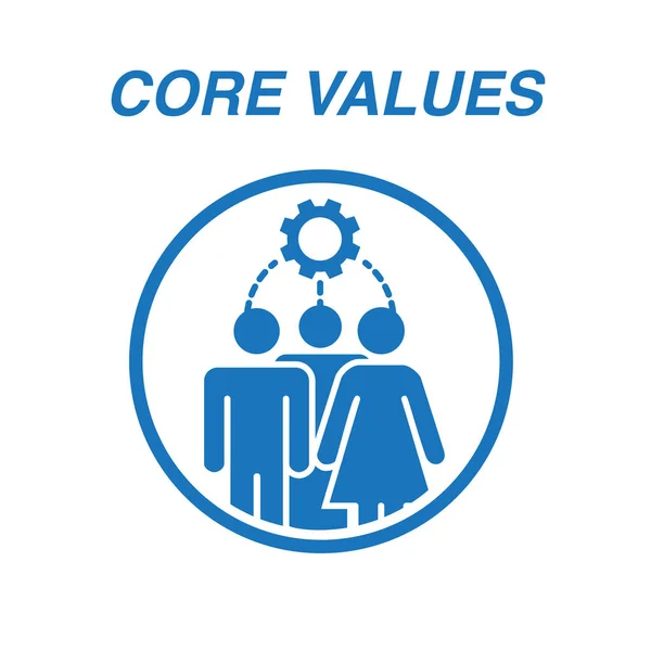 Valores Principais Esboço Ícone w pessoa e colaborando / pensando i — Vetor de Stock