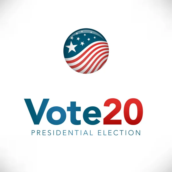Баннер и голосование на выборах 2020 с патриотическими звёздами и Стри — стоковый вектор