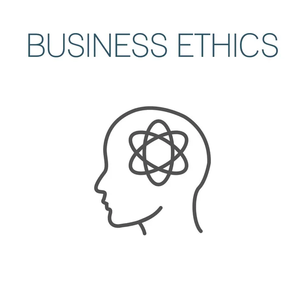 頭と思考 brai ビジネス倫理固体アイコン — ストックベクタ