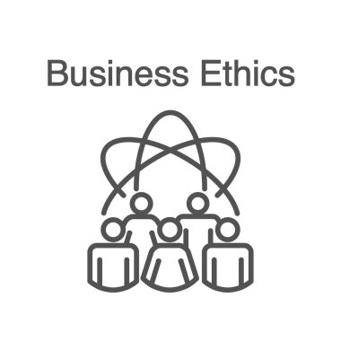 Business Ethics Solid Icon with people sharing ideas clipart