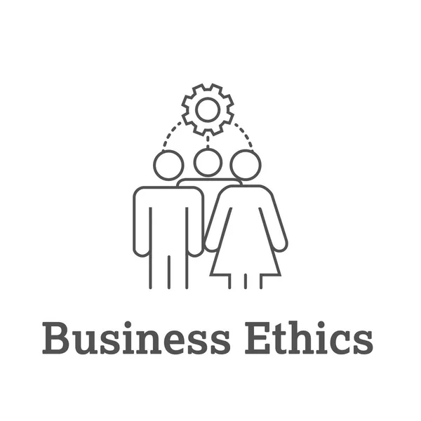 Business Ethics Solid Icon w persone che condividono idee — Vettoriale Stock