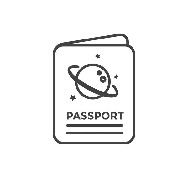 Icona del viaggio nello spazio - Passaporto - Turismo nello spazio - Esplorare — Vettoriale Stock