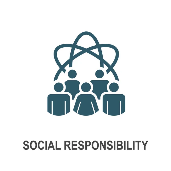 Conjunto de iconos sólidos de responsabilidad social w Honestidad, integridad y col — Vector de stock