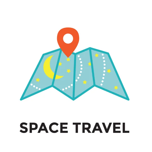 Místo cestování ikona - galaktické mapě - turistika do vesmíru - Expl — Stockový vektor