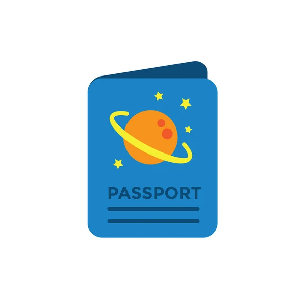 Ícone de viagem espacial - Passaporte - Turismo para o Espaço Exterior - Explorat — Vetor de Stock