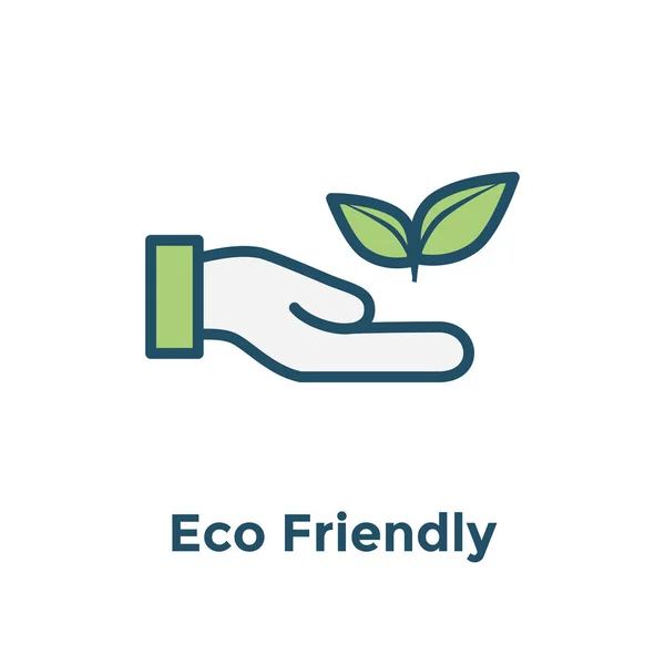 Ecovriendelijke hand hebt plant om te illustreren milieu vormin — Stockvector