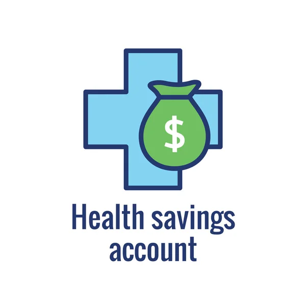 Ahorro de impuestos médicos: cuenta de ahorros para la salud o gasto flexible — Vector de stock