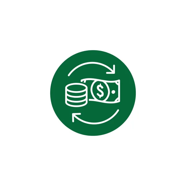 Κυκλοφορία Χρήματα Εικονίδιο Συναλλαγματική Ισοτιμία Νομίσματος Δολάριο Νομοσχέδιο — Διανυσματικό Αρχείο