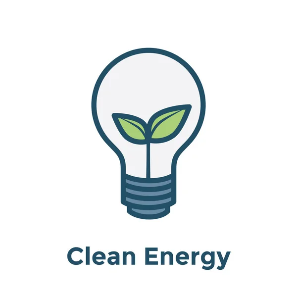 Иконка Зеленая Энергия Иллюстрирующая Решение Возобновляемых Источников Энергии — стоковый вектор