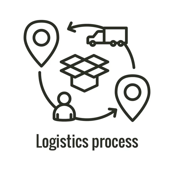 Logistics εικονίδιο δείχνει κίνηση - το ένα μέρος στο άλλο — Διανυσματικό Αρχείο