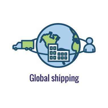 Hareket gösteren lojistik simgesi - bir yerden diğerine