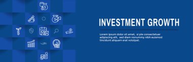 Bankacılık, Yatırımlar ve Büyüme Simgesi Seti - Dolar Sembolleri, vs.