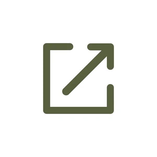 Icône de lien externe avec flèche et ligne - boîte — Image vectorielle