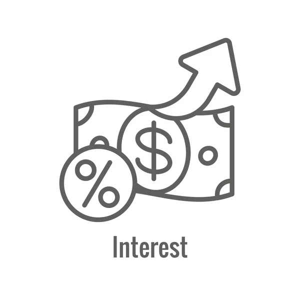 Icono de inversión o banca que muestra un aumento en la cantidad — Vector de stock