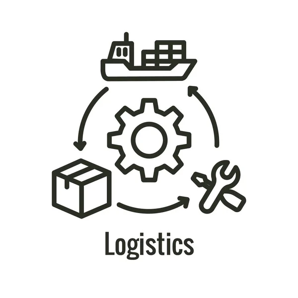 Icona logistica che mostra il movimento - da un luogo all'altro — Vettoriale Stock