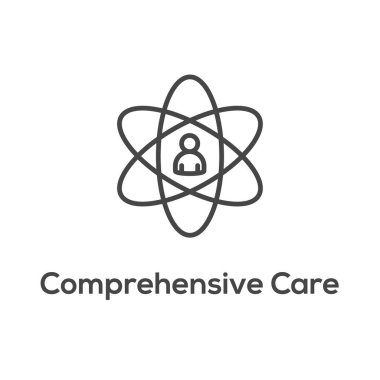 Comprehensive Care Icon with health related symbolism and image clipart