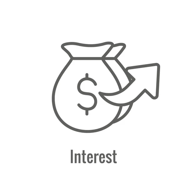 Icono de inversión o banca que muestra un aumento en la cantidad — Vector de stock