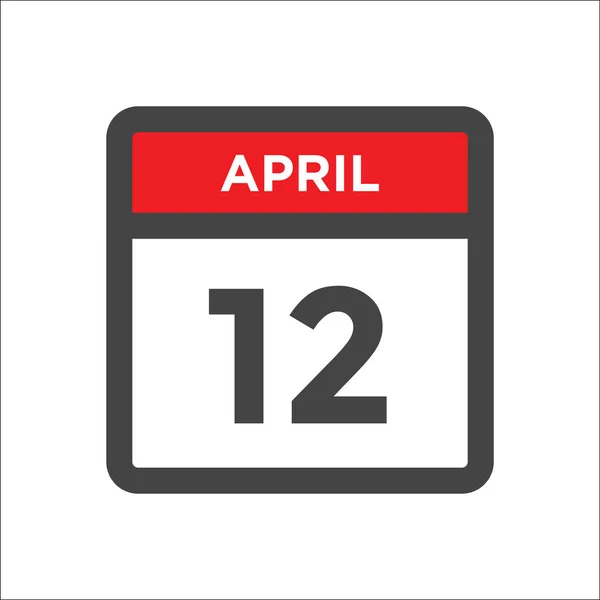12. April Kalendersymbol mit Tag des Monats — Stockvektor