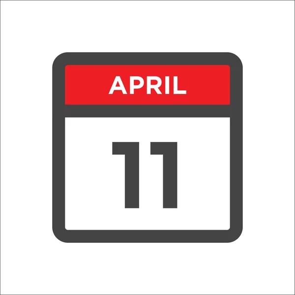 11. April Kalendersymbol mit Tag des Monats — Stockvektor