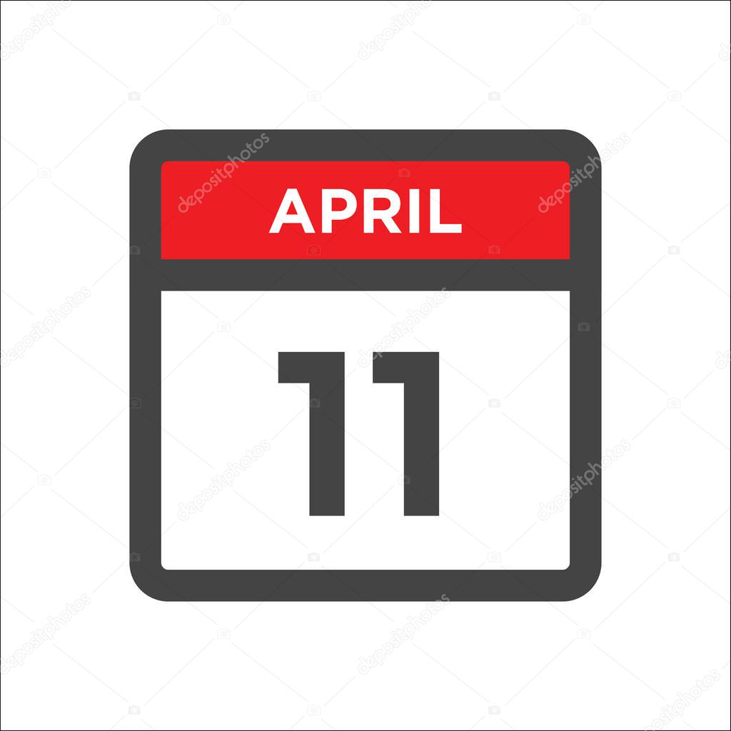 April 11 calendar icon with day of month