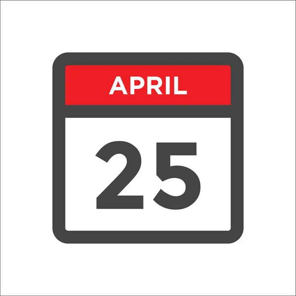 April Kalendersymbol Mit Tag Und Monat — Stockvektor
