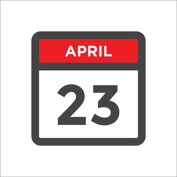 April Kalendersymbol Mit Tag Und Monat — Stockvektor