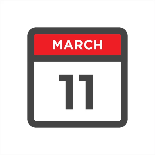 Marzo Icono Del Calendario Día Del Mes — Vector de stock