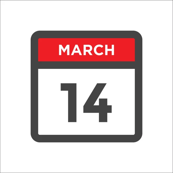 Marzo Icono Del Calendario Día Del Mes — Vector de stock