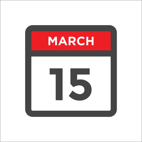 Marzo Icono Del Calendario Día Del Mes — Vector de stock