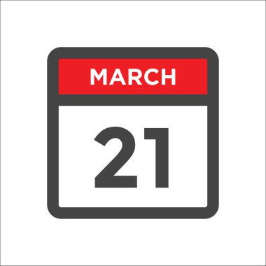 21 Mart takvim simgesi - ayın günü