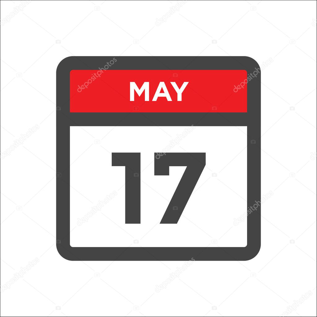 May 17 calendar icon - day of month