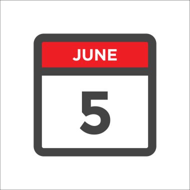 5 Haziran takvim simgesi - ayın günü