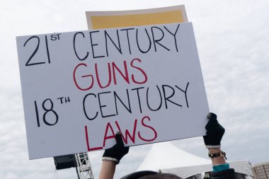 Mart için bizim yaşıyor Chicago / Chicago, Illinois - 24 Mart 2018: Mart için bizim yaşıyor ve ralli Mart düzenlenen Chicago'da genç insanlar tarafından.