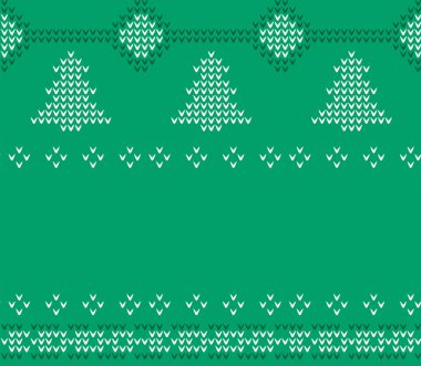 Örme Noel kazak modeli, yeşil Triko.