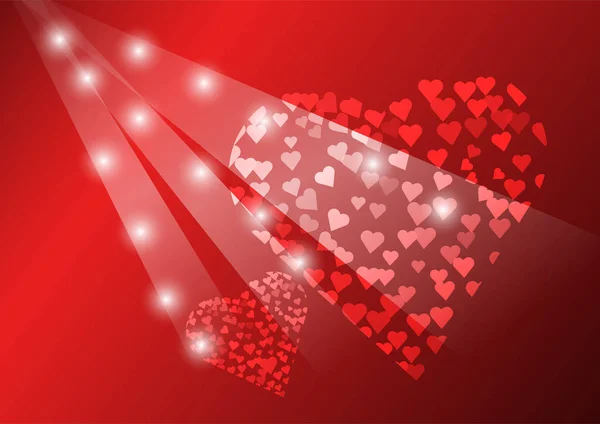 Herz valentine licht vektor hintergrund — Stockvektor