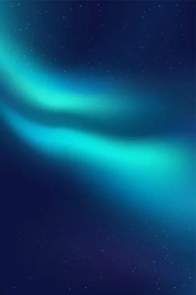 Gece Gökyüzü, Aurora Borealis, Kuzey Işıkları Efekti, Gerçekçi Renkli Kutup Işıkları. Vector Illustration, Aurora borealis için soyut uzay tasarımı.