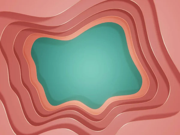 Büyük Kanyon ve Göl kağıt kesiği tarzında. 3D arka plan manzarası. 3d oluşturma.