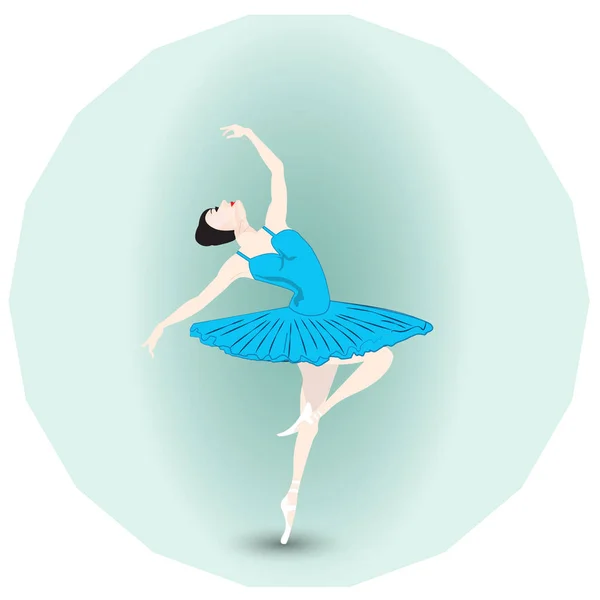 Ballerina Beautiful Dancer Vector Graphic — Stock Vector