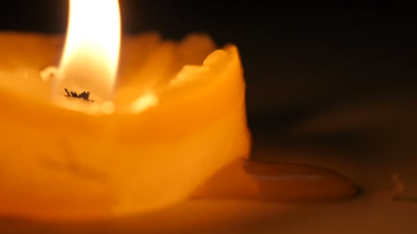 Kaars flame macro — Stockvideo