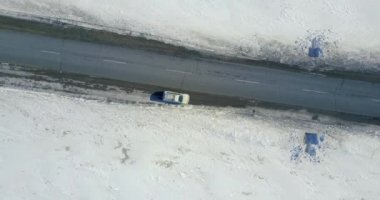 Kış Road pajero spor ile Üstten Görünüm