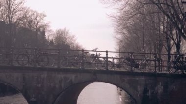 view to amsterdam bridges in jaunary