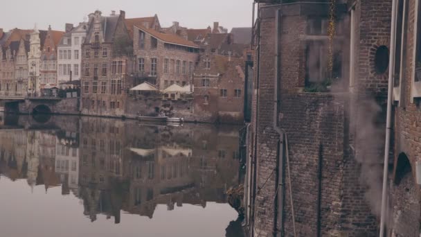 België-Gent prachtig uitzicht op de stad — Stockvideo