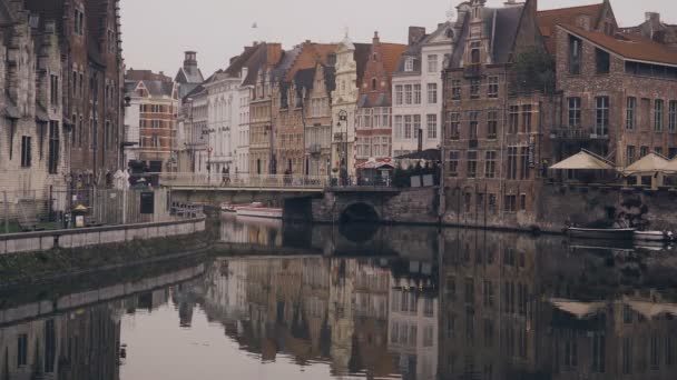 Belgium Ghent beautiful views of the city — Stock Video