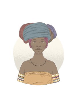Illustration with Xhosa woman. clipart