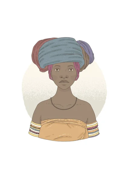 Illustratie met Xhosa vrouw. — Stockvector